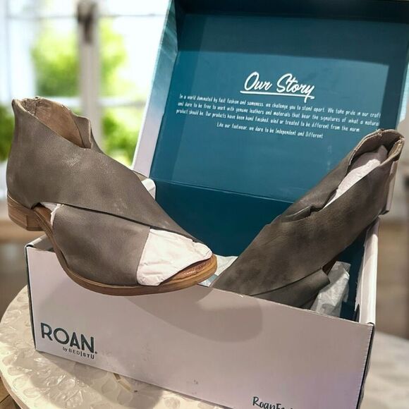 Bed Stu Betty Leather Back‑Zip Sandal Handcrafted Criss‑Cross Peep‑Toe Size 8 - Picture 3 of 16